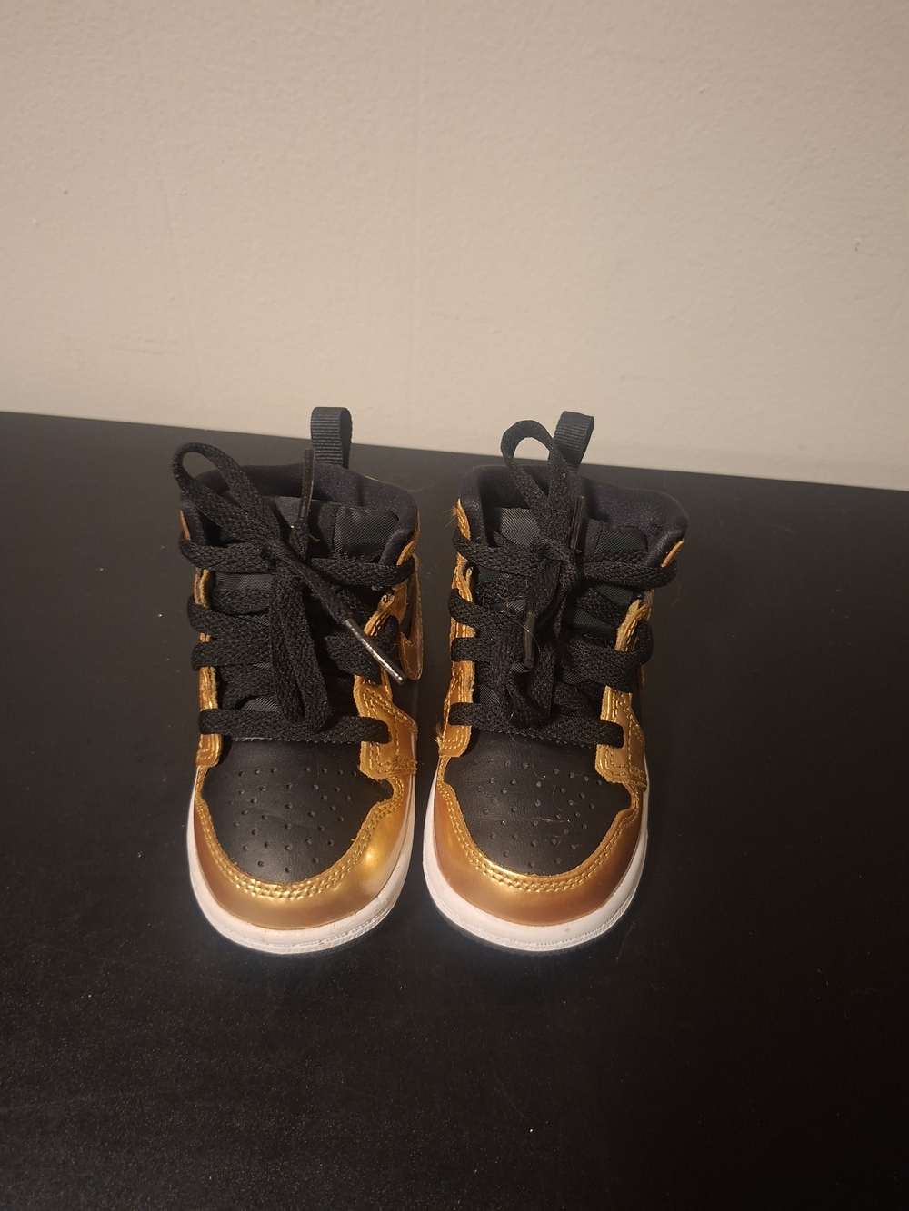 Nike Kids' Black and Gold High-Top Sneakers